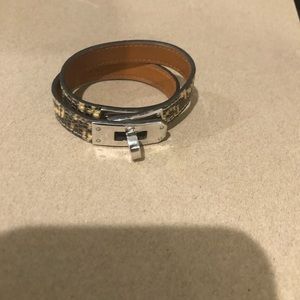Hermes lizard jelly double tour bracelet